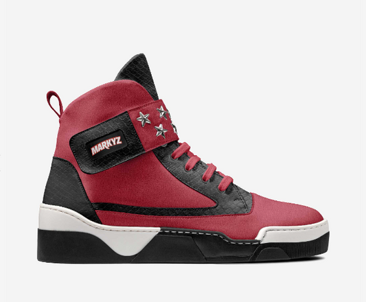 Markyz High Top Luxury Italian Red Suede Mens Shoes by Xander Harte